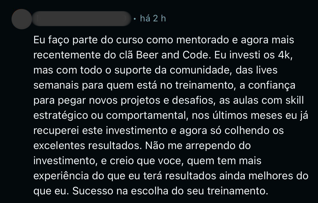 Depoimento de aluno enviado